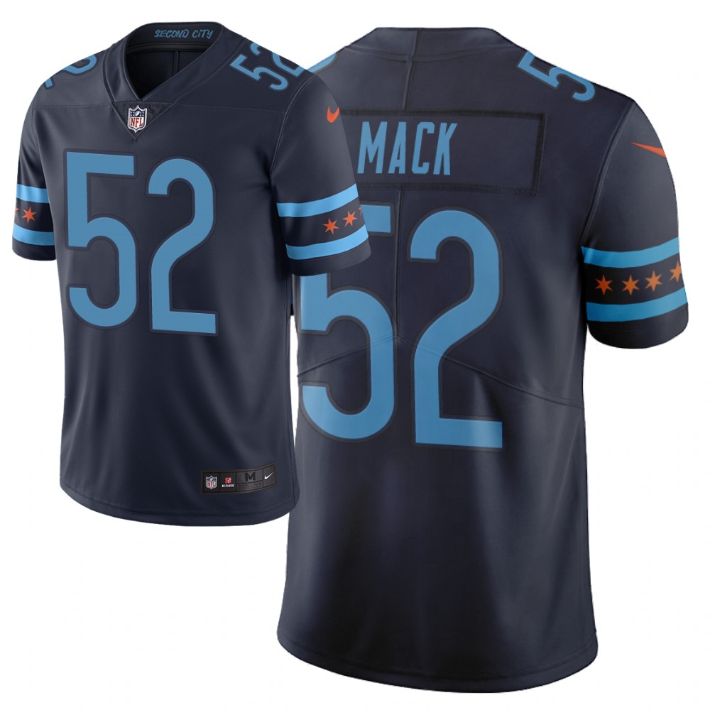 Men Nike NFL Chicago Bears #52 khalil mack Limited city edition navy jersey->chicago bears->NFL Jersey